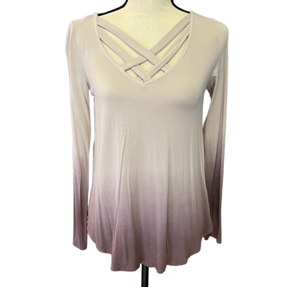 American Eagle Outfitters Soft & Sexy Purple Ombré Cage Front Top